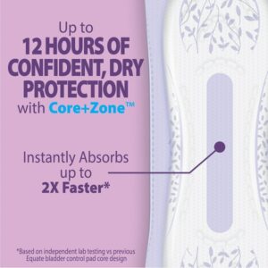 Equate Options Women's Bladder Control Pads, Unscented, Maximum Absorbency, Long Length (45 Count) - Image 2